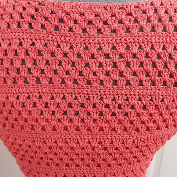 Liz Claiborne Crochet Knit Cotton with Lining Red Camisole Top Women Size Small - Picture 8 of 15